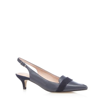 J by Jasper Conran Navy leather pointed low heel shoes